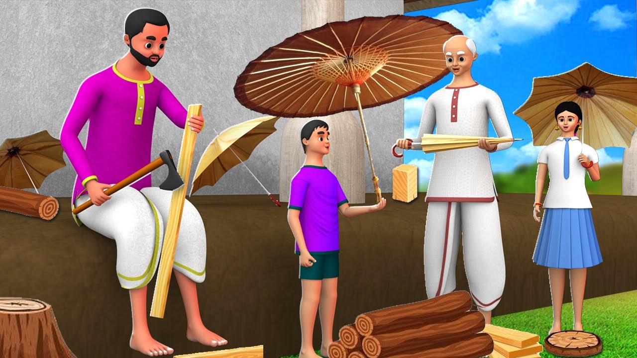 மரக் குடை தமிழ் கதை Wooden Umbrella Story 3D Animated Tamil Moral
