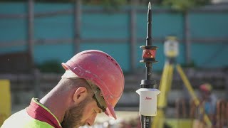 Testing Leica AP20 AutoPole for the first time - Building construction | GAUTSCHI, Switzerland