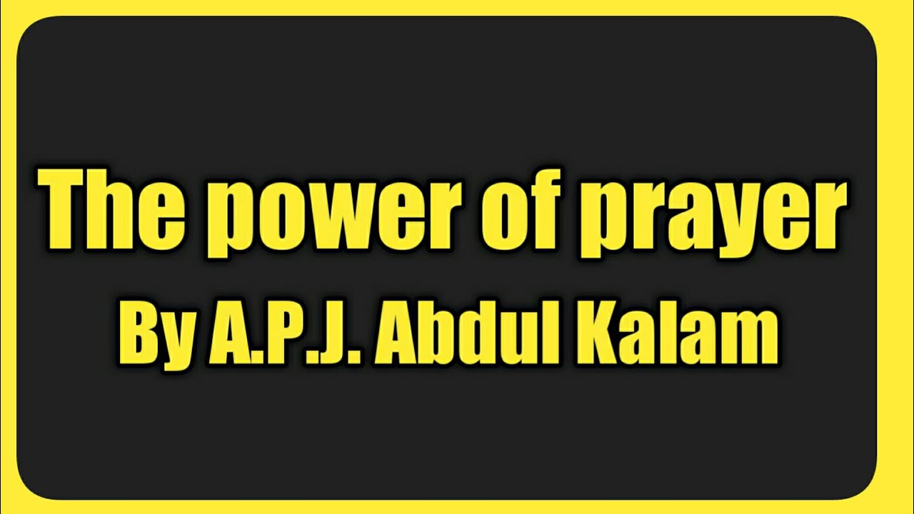 The Power Of Prayer by A.P.J. Abdul Kalam in Tamil
