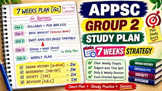 APPSC Group 2!!! 7 Weeks Study Plan | Beginner's Strategy | Complete Study Plan for Group 2