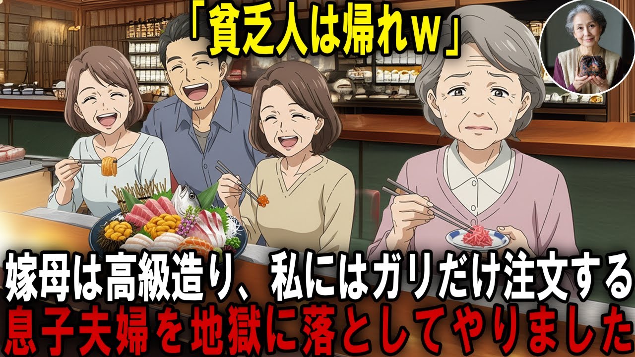 私だけガリとお茶…銀座の寿司屋で屈辱を受けた70歳の母は、翌日その店主から“ある録音”を聞かされ…