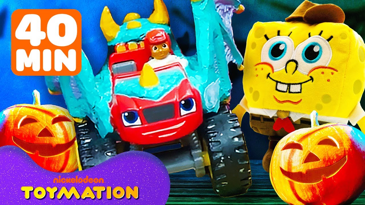 Halloween Adventures 🎃 w/ Blaze, SpongeBob, & Loud House Toys! | 38 Minutes | Toymation