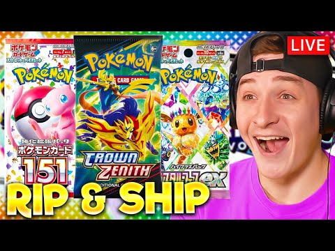 CROWN ZENITH, JAPANESE 151, TERASTAL FESTIVAL & MORE! POKEMON Rip & Ship Live