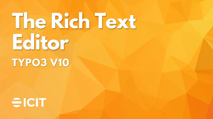Rich Text Editor | Typo3 v10 Tutorial