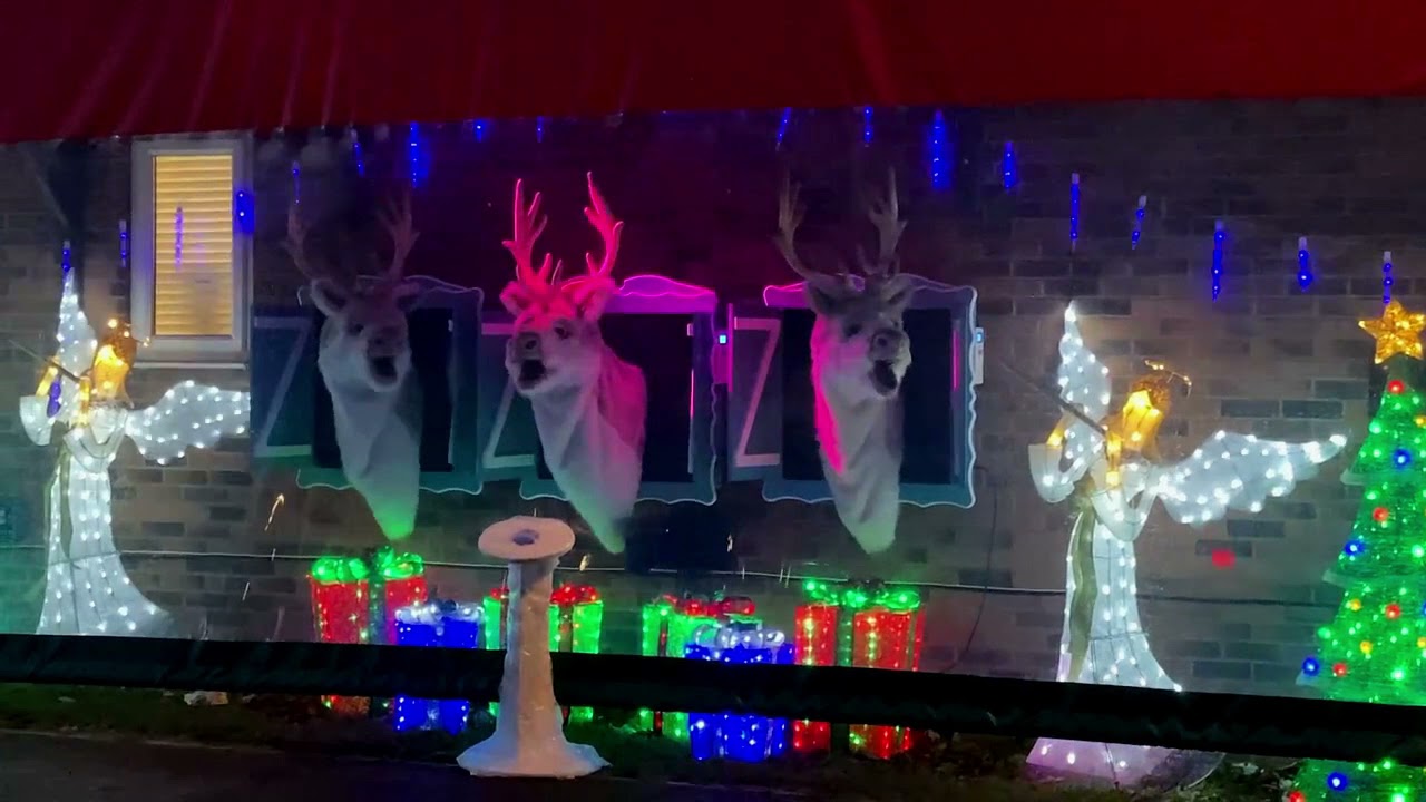 Some of the Christmas lights outside a house in Gildersome YouTube