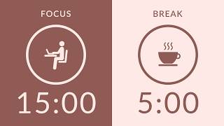 15/5 Pomodoro Timer with Brown Noise 🎧 1-Hour Study with Me for Deep Focus & ADHD ✨ Wealth