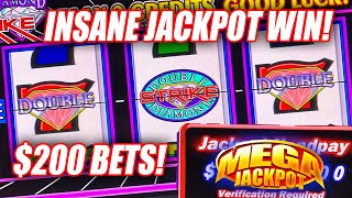 DOUBLE DIAMOND STRIKE ★ HIGH LIMIT MASSIVE JACKPOT WIN ★ $200 MAX BET ON THIS CLASSIC SLOT PAYS! screenshot 3