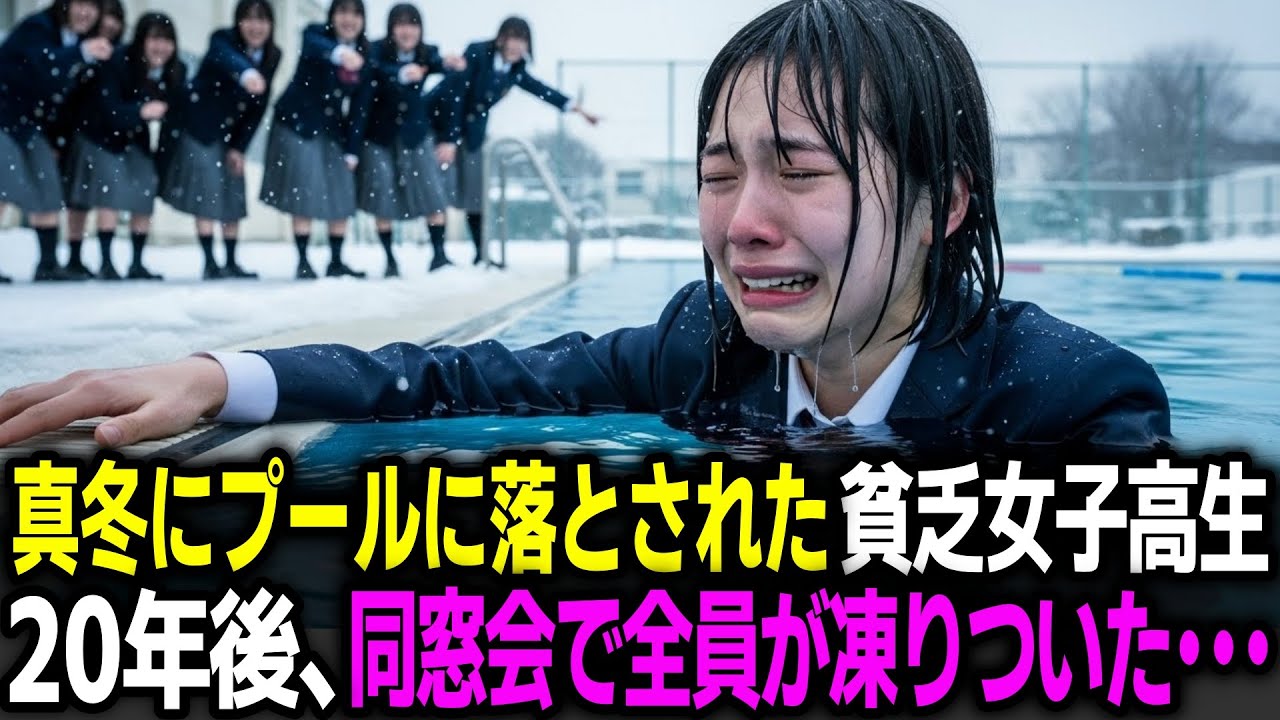 真冬にプールに落とされた貧乏女子高生。20年後，同窓会でいじめっ子に再会した結果…
