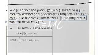Kinematic Equations
