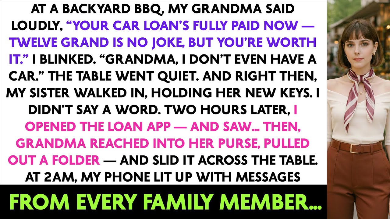 At A Backyard BBQ, My Grandma Said Loudly, “Your Car Loan’s Fully Paid Now — Twelve Grand Is No Joke