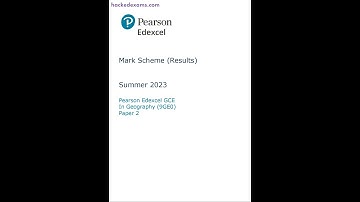 PEARSON EDEXCEL A LEVEL Geography PAPER 2 2023 MARK SCHEME (9GE0/02)