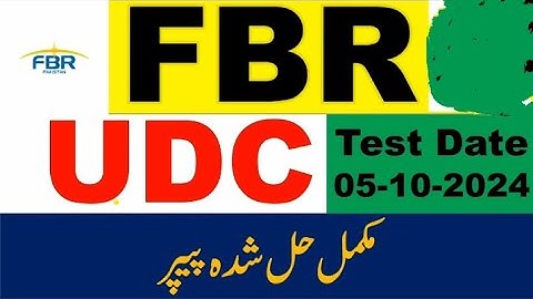 FBR UDC paper 05-10-2024 Federal Board of Revenue paper
