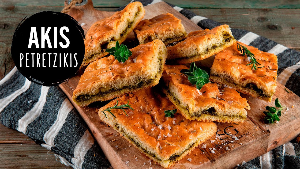 Pesto Focaccia Bread | Akis Petretzikis