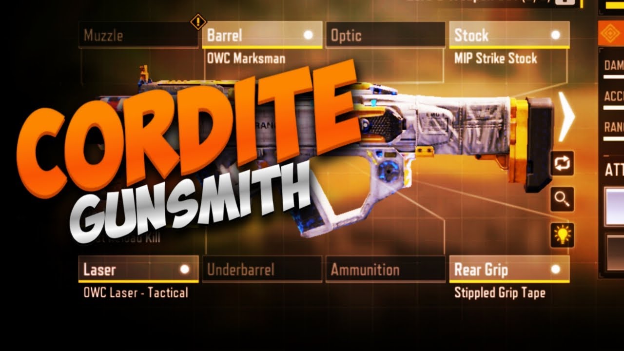 Cordite Best Gunsmith || Codm cordite Gunsmith Full tutorial || Cordite gunsmith Loadout 