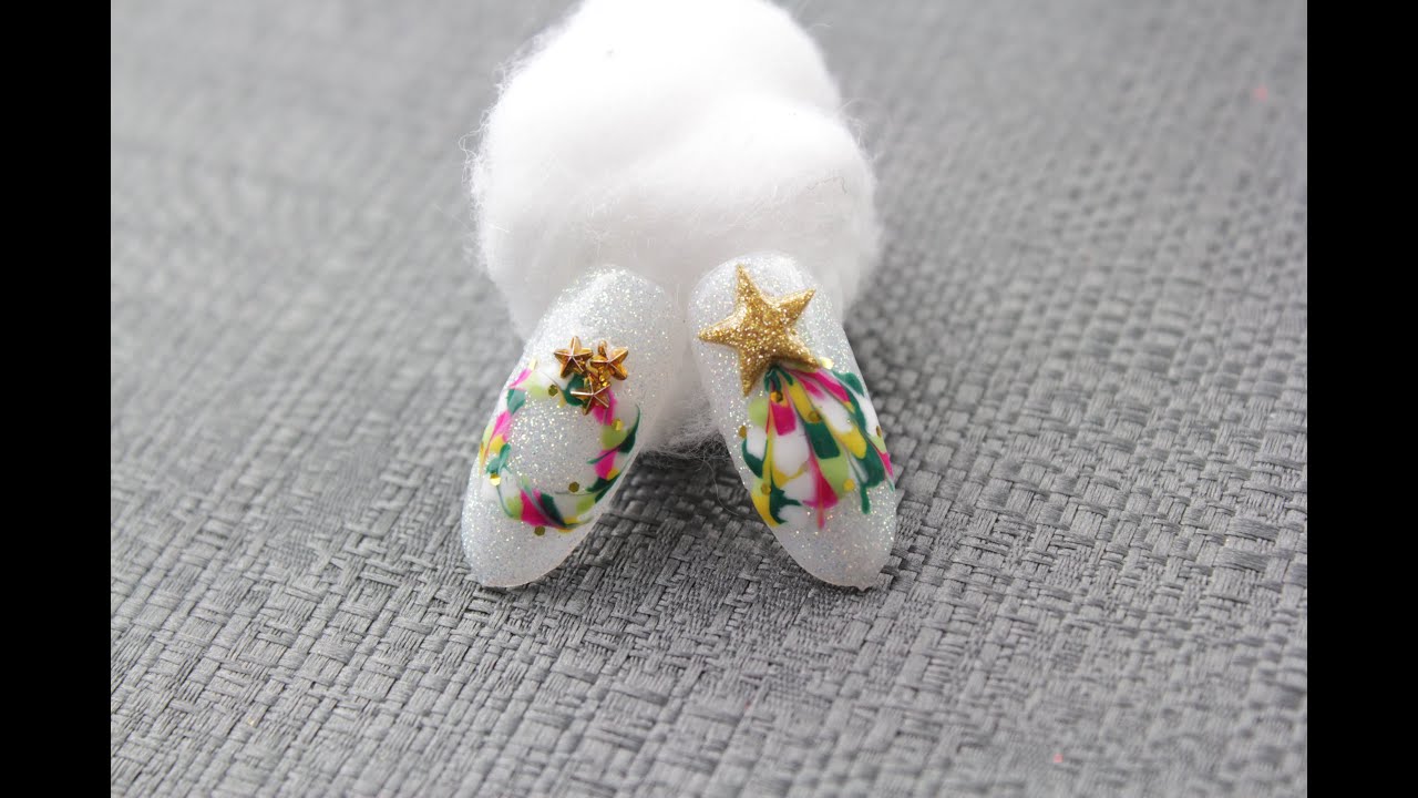 [미대의 네일컬렉션]39화_크리스마스 트리와 리스 네일아트/Christmas Tree Nail Art/クリスマスツリーネイルアート