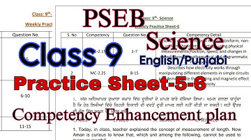 Solved Science Practice Sheet-5-6/Class-9/Competency Enhancement plan/PSEB/‎@PSEBEDUCATE