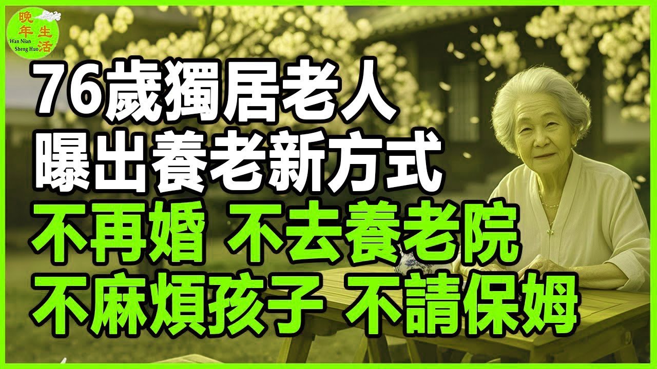 76歲獨居老人曝出養老新方式：不再婚，不去養老院，不麻煩孩子，不請保姆，簡直妙不可言。#晚年生活 #中老年生活 #為人處世 #生活經驗 #情感故事 #老人 #幸福人生