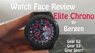 Watch Face Review :  Bergen Elite Chronograph Samsung Gear S3 Gear S2 Gear Sport screenshot 1
