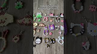 Kandi Hello Kitty Keychains avaliable on my Etsy now!! | #hellokitty #sanrio #fyp #kandi #keychain |