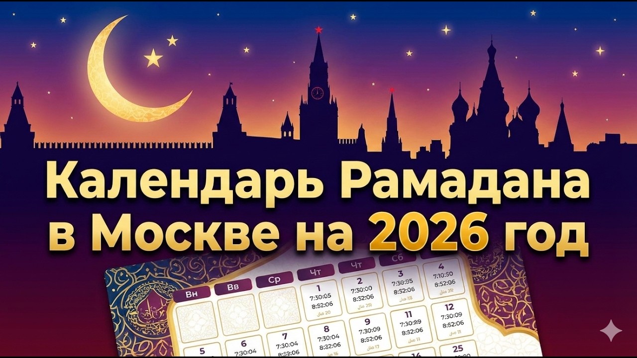 Календарь Рамадана в Москве на 2026 год | Расписание поста и намазов |  орозо календарь 2026