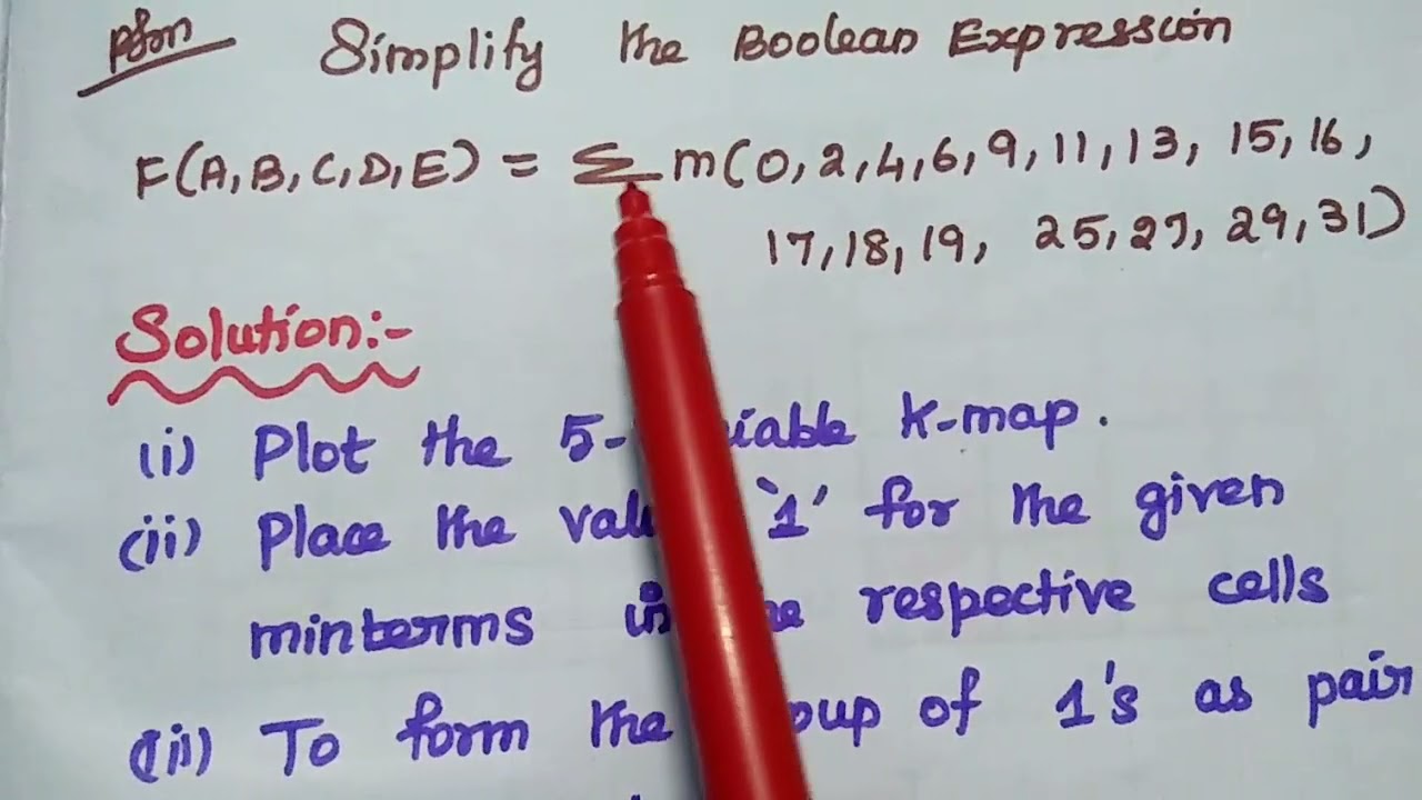 Five Variable K-Map - Problems solved in Boolean Function - Karnaugh ...