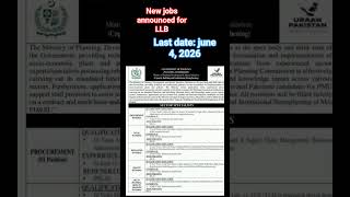 Latest Jobs for LLB Graduates 2026 in Pakistan#lawexam#llb#judiciary #exam
