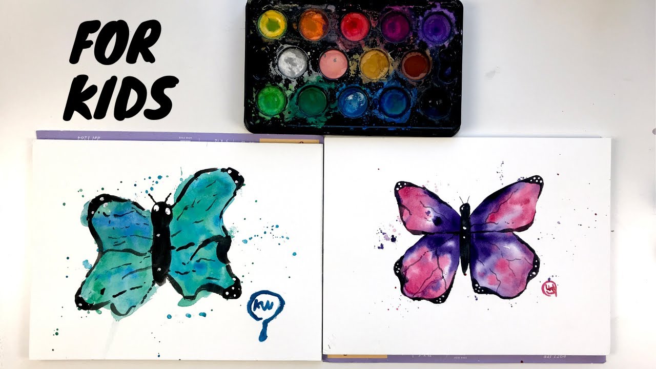 Easy Watercolor Flowers for Beginners and Kids Art Tutorial 