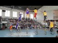 triple k acrobats playing basketball  using 3, 7 & 12 foot high unicycle