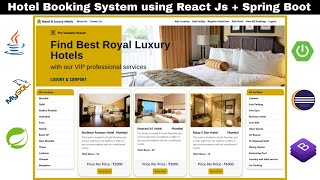 Hotel Booking System Project using Spring Boot + React JS + MySQL | Full Stack Web App | React JS screenshot 1