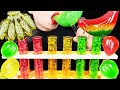 ASMR DRINKING SOUNDS 신기한 물 먹방 EDIBLE FROG EGGS TIKTOK JELLO BIRD GLASS COLORFUL RAINBOW DRINKS Abbey