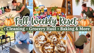 FALL WEEKLY RESET 🍂 | Cleaning, Grocery Haul, Baking & Cozy Homemaking