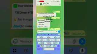 ff NICKNAME generator bot #viral #chatbot #freehosting #mrbeast #hosting #housemusic #telegram