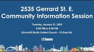2535 Gerrard St. E Community Information Session- Livestream