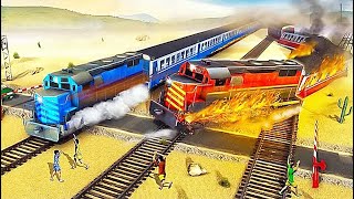 Euro Train Racing 3D - Level 5 Fail Crash Other Train screenshot 5