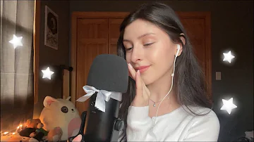 ASMR ear to ear whispers, hand sounds, up close triggers, fishbowl & fabric ( ◔‿◔)ɔ♥