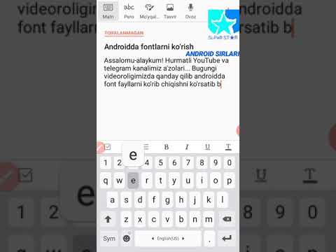 Video: Androidda TTF fayllaridan qanday foydalanishim mumkin?