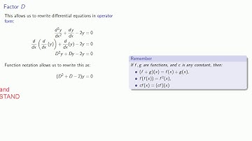 Linear Differential Operators:  Introduction