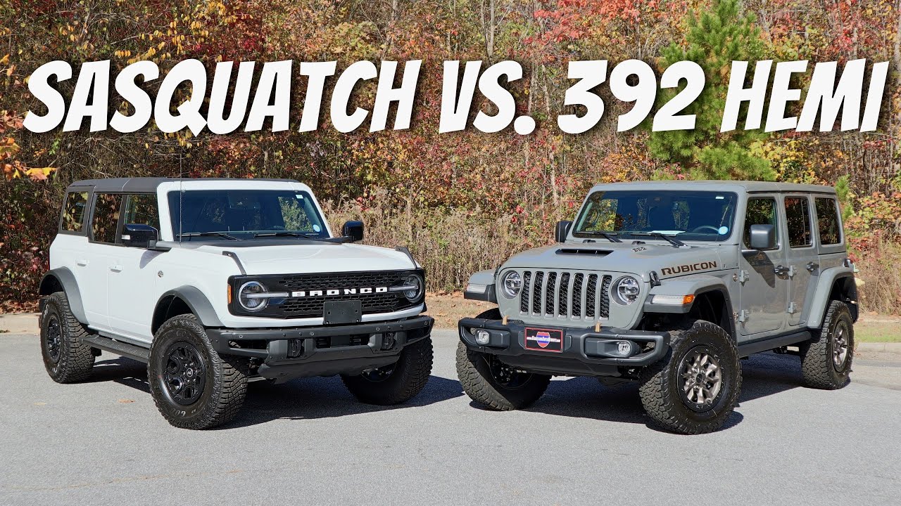 What's Better? Jeep Wrangler 392 Rubicon vs Ford Bronco Wildtrak Sasquatch  - YouTube