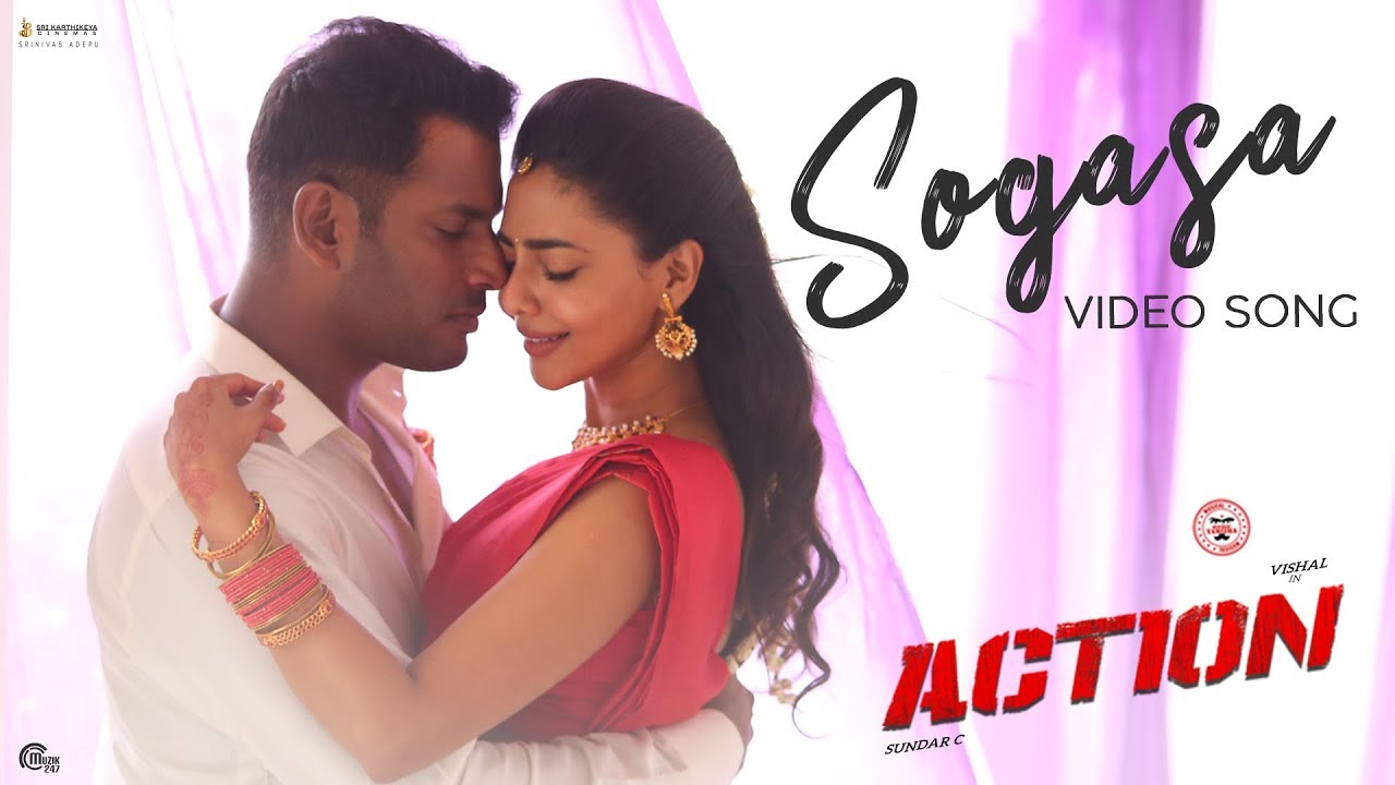 Action Telugu  Sogasa Video Song  Vishal Aishwarya Lekshmi  Hiphop Tamizha  SundarC  HD