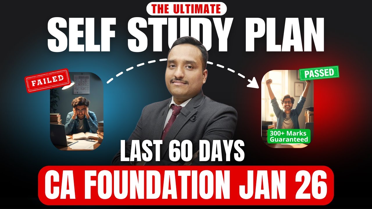 Last 60 Days Self Study Plan CA Foundation Jan 26 | How to Clear CA ...