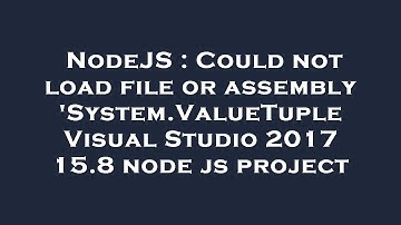 NodeJS : Could not load file or assembly 