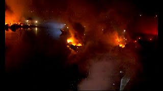 Belasan Kapal Terbakar di Pelabuhan Muara Baru