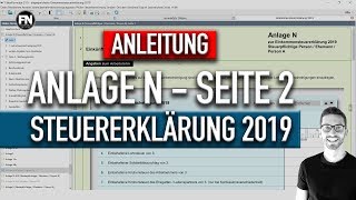 Anlage N 2019 Seite 2 Steuererklärung 2019 | Werbungskosten Steuererklärung | ausfüllen Elster