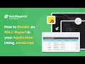 How to Render an RDLC Report in Your Application Using JavaScript from Server Side | Bold Reports