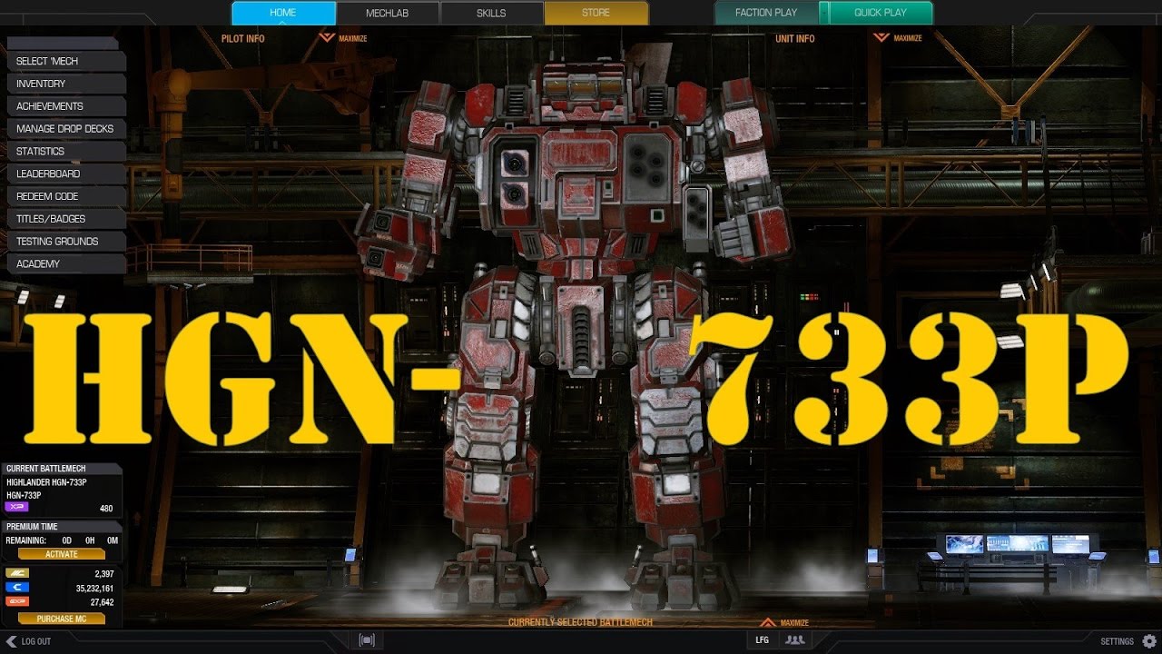 MWO - Highlander-733P Win Canyon Network