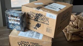 ASMR whisper and gum chewing: opening Star Trek Voyager cards