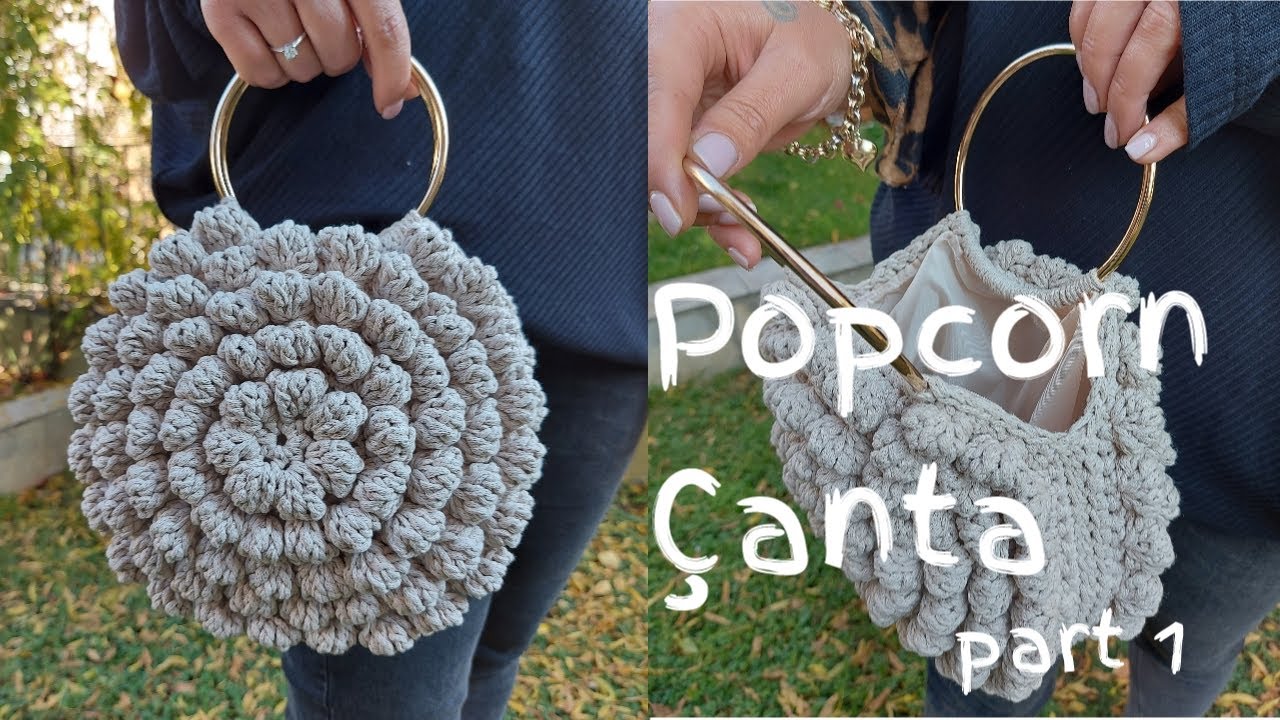 EN KOLAY VE EN POFUDUK POPCORN ÇANTA YAPIMI ( ROMASHKA BAG) - 1