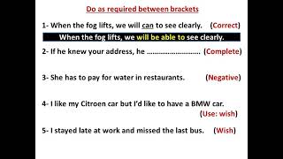 Do as shown between brackets / تدريبات قواعد لغة انجليزية هامة