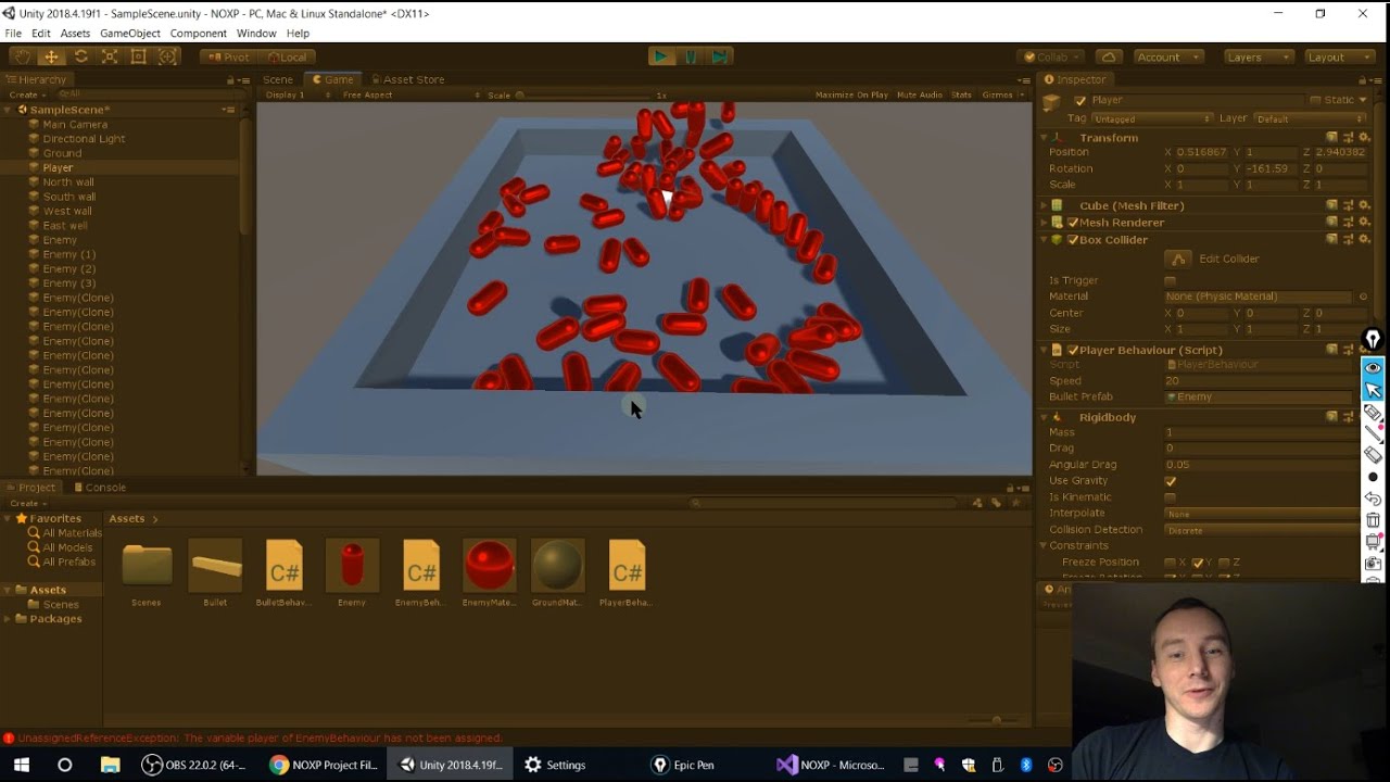 Make A Game In Unity With No Experience #4: Enemies - YouTube