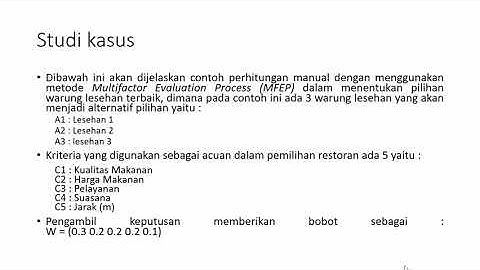Metode Multifactor Evaluation Process (MFEP)